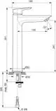 Waschtischarmatur von Ideal Standard, mit höherem Auslauf und seitlichem Hebel. Eingebauter Ablaufanschluss und Standardanschlüsse für die Installation.